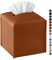 Jeethemy Taschentuchbox, quadratisch, PU-Leder, modernes Design, 12,7 x 12,7 x 12,7 cm, einzelnes Kamelbraun