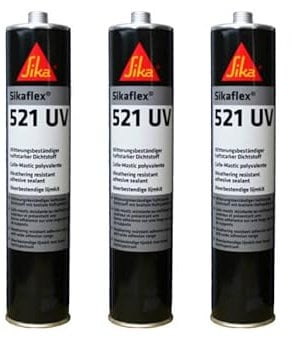 Set di 3 adesivi SIKA Sikaflex 521 UV ibridi - Bianco - 300ml