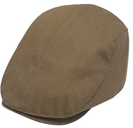 ZLYC Sommer Ivy Schirmmützen Ballonmütze Baumwolle Flatcap für Herren(Rückenschnalle Braun)