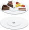 Relaxdays 2 Platos Giratorios Tartas Cristal y Acero Inoxidable, Soporte Pasteles, Bollos, Cupcakes, 30cm, Transparente