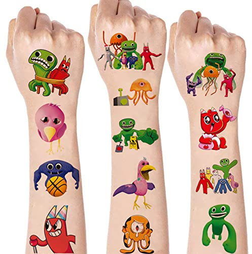 Garten of Banban Tattoo Kinder, 8 Blätter Kindertattoos Hautfreundlich Wasserdicht für Jungen Mädchen, Cartoon Klebetattoos für Mitgebsel Kindergeburtstag Gastgeschenke Party Deko