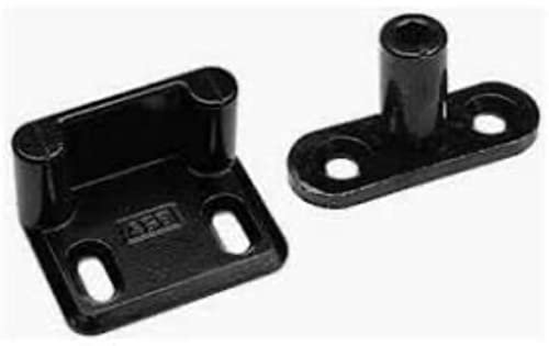 Kit base per spagnolette AGB a 1 e 2 ante composto da 1 perno diritto+ piastra di chiusura ad angolo colore nero AGB