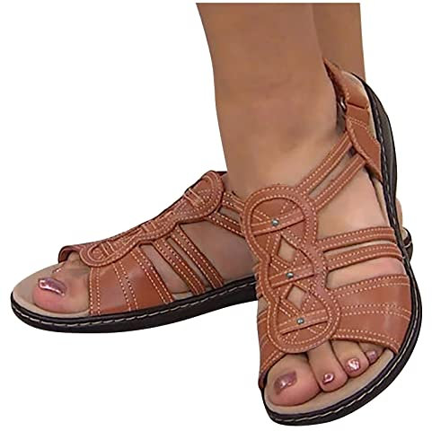 Allence 2023 Mode Sandales éLéGantes Pour Femme - Chaussures Pieds Sensibles Chaussures Pieds Larges Chaussure Femme Confortable Sandales à Bout Ouvert Sandale Randonnee Chaussures De Loisirs EU35-43