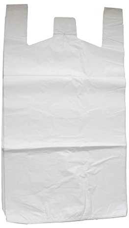 Sunrise Packaging 100 x GIANT Extra-Large White Carrier Bags - Heavy Duty Reusable/Recyclable Jumbo Size Sacks - 16 x 24 x 29 for All Your Bulk Shopping Needs