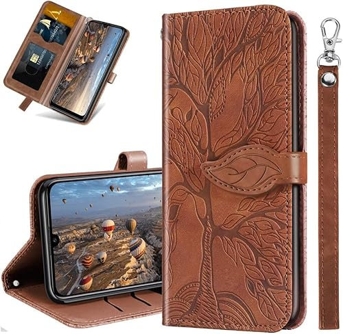 IMIRST Wallet Case for Apple iPhone 14 Pro Max - Premium Leather Card Slots Kickstand Flip Protective Case Cover for Apple iPhone 14 Pro Max, RX2 Tree Brown