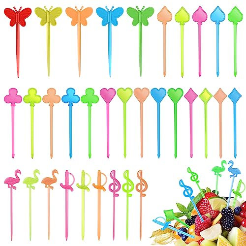 xianzhanEU 300 Tenedores Pequeños de Frutas Para Niños, Palillos de Frutas, Palillos Para Aperitivos, Tenedores de Frutas, Cubiertos Infantiles, Decoración de Pasteles, Reutilizables