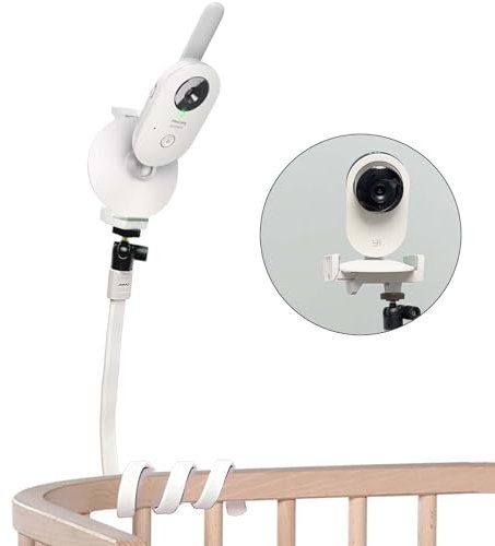 JAMUILS Soporte universal flexible para monitor de video de bebé para cuna, compatible con Hellobaby HB30 HB32 HB35 HB50, Philips Avent SCD843/26 SCD833/26, Vtech VM3250 VM819