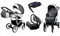 BabyLux® Kinderwagen Set 4 in 1 - White Lux - incl. Babywanne, Buggy Sportsitz, Auto-Babyschale, ISOFIX-Basisstation - Autositz - Kinderwagenset - Kombikinderwagen mit Wickeltasche usw.