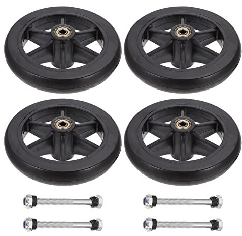 AiQima Rollstuhl-Ersatzrad, Rollstuhl-Vorderräder, Rollstuhl-Vorderrad, Rollstuhl-Räder, 4 Stück/Black/17X17X2.7Cm