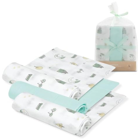 Interbaby Muselina Bambu Bebe 55x75cm | Gasas para Bebes Recien Nacidos, Lactancia, Toalla, Manta | Muselinas Bebe Cómoda, Suave, Transpirable