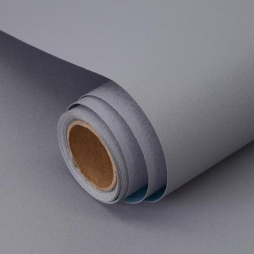 Decoroom Papel Adhesivo para Mueble Vinilos para Muebles Gris Claro 60X1000 cm PVC Material Armario Decorativo Encimeras Mostradores de Bar Pegatinas de Renovación de Muebles