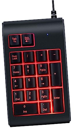 Gadpiparty Clavier Numérique Mécanique USB Rétroéclairé Mini Clavier Portable Silencieux Plug and Play pour Ordinateur et Ordinateur Portable Design Compact et Pratique