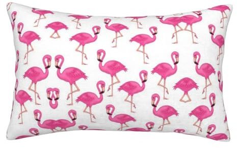 Rosa Flamingo doppelseitiger Plüsch-Kissenbezug, weich und bequem