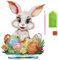 Mohito Ostern Diamond Painting 5D Kit, DIY Diamant Painting Set Kaninchen für Kinder, Kunst Handwerk Geschenk