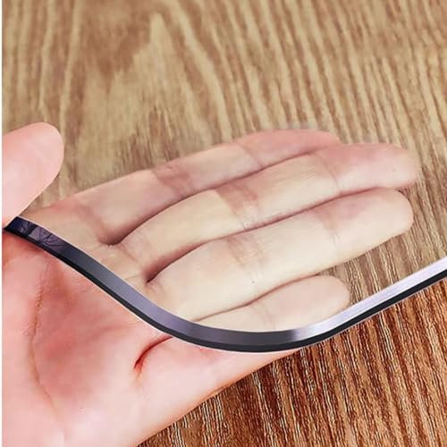 Nappe de Table Transparent,Film en PVC Convient Lavable,Housse Table étanche L'eau Imperméable,Toile Cirée Film Doux Protection pour d'extérieur,Jardin,Salle à Manger,Salon Bureau (2mm,160x320cm)