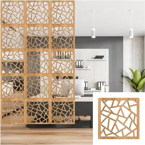 AviiSo Panneaux de séparation de pièce Suspension au Plafond, Décor d'art Mural Couleur Bois, Conception Creuse à Motif géométrique Moderne pour la décoration du Restaurant (Size : 2Pcs)