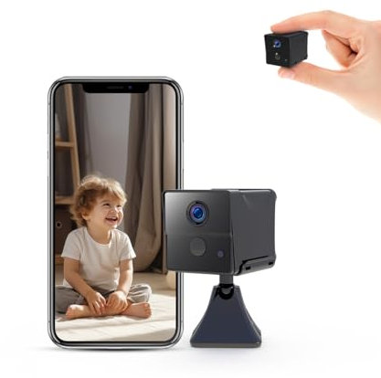 AOBOCAM Mini Spy Hidden Camera 1080P HD Wireless WiFi Indoor Security Camera with Night Vision, Motion Detection, Wide Angle, APP Control (black 2)