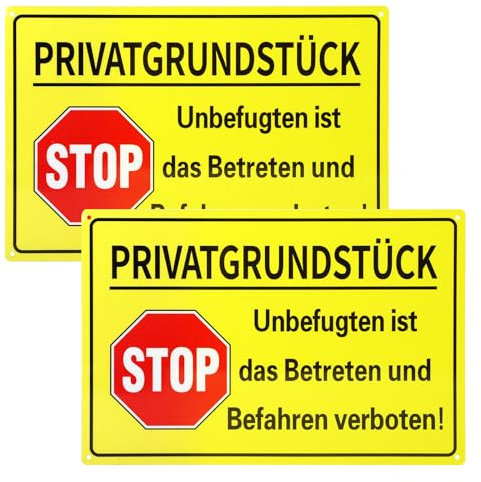 2pcs 30 * 20cm PrivatgrundstüCk Schilder, Betreten Verboten Schild Schild PrivatgrundstüCk Betreten Der Baustelle Verboten Schilder PrivatgrundstüCk Betreten Verboten Schilder PrivatgrundstüCk