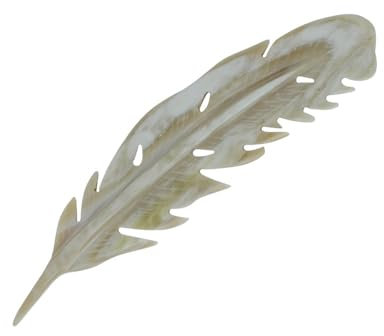 LES POULETTES BIJOUX - Broche Plume en Corne Naturel Modèle 1