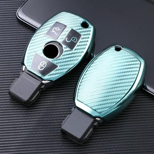 toothgeneric TPU Carbon Fiber Auto Smart Key Case Abdeckung Tasche Schlüsselanhänger für Mercedes für Benz CLS CLA GL R SLK AMG ABCs Klasse
