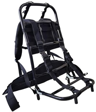 harayaa 60 kg Schwerer Tragerucksackrahmen aus Aluminiumlegierung und Nylon, tragbarer, Stabiler Rucksack-Klapptaschenrahmen zum Klettern, Schwarz