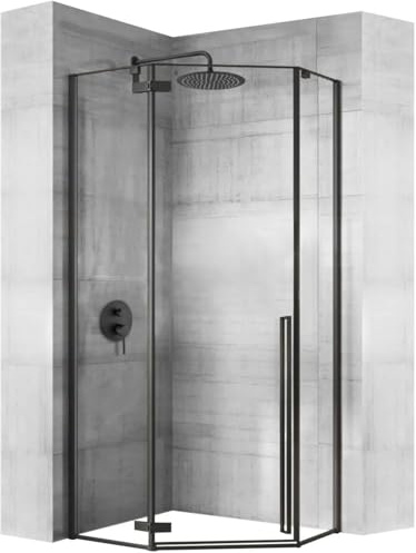 REA CABINA DE DUCHA DIAMOND 90 X 90 X 195 CM CABINA DE DUCHA CUADRADA CON PLATO DE DUCHA SAVOY WHITE (NEGRO)