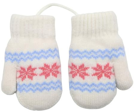 HLYWEI 0-3 Jahre Baby Winter Hängende Handschuhe Fäustlinge Warm Kinderhandsche Fausthandschuh mit Schnur Outdoor Winterhandschuhe Strickhandschuh für Jungen Mädchen