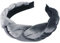Samt Dirndl Haarreif，Geflochtener Haarreif Damen，Trachten Haarschmuck，Haarreifen für Damen und Mädchen (Grau, Universalgröße)