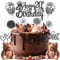 ZWWsullo Glitter Cake Topper Happy 20th Birthday Tortendeko 20 Geburtstag Kuchen Deko Tortendeko 20 Geburtstag Mädchen Jungen Schwarz Kuchen Deko 20 Geburtstag Cake Topper