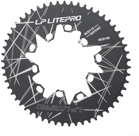 Plato ovalado BCD de 110/130 mm para disco de aluminio de ciclismo, opciones de 54T, 56T y 58T (56T)