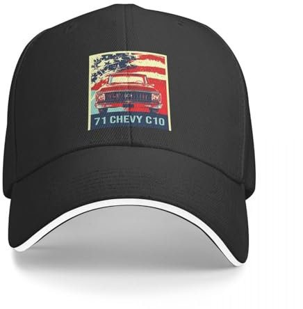 KUGEUII Modische Unisex Reine Baumwolle 1971 C10 Pickup Truck Pop Art Stil Baseballkappe Custom Cap Marke Mann Kappe Sonnenkappen für Frauen Männer Geschenke