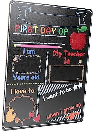 VOSAREA 2St Schultafel Kreidetafel für Kinder Tafel am ersten Tag Notizblockhalter kinder schreibtafel schreib tablet kinder Kindertisch Kinderzubehör Tafelschild des ersten Tages Holz