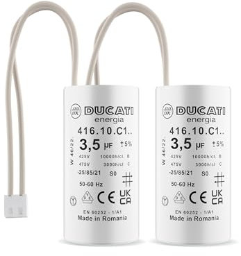 Lot de 2 Condensateurs 3,5uF Moteur Volet Roulant BUBENDORFF - Condensateur avec Connecteur JST pour Réparation Pro de Volet Roulant - Haute Qualité & Longue Durée de Vie - Fond Plat 450V - VOLET TECH