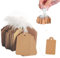 500 Stück Anhänger Etiketten, 35 x 22mm Kraftpapier Preisschilder Etiketten Geschenkanhänger mit Faden, Preisetiketten Geschenkanhänger zum Ausstellen von Schmuck Kleidung