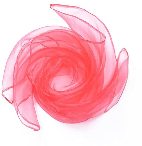 SYSUII Square Jongliertücher Tanz Tücher 30 Stück 60 x 60cm seidentücher Gymnastiktücher Jonglier Tücher Schals für Sensorisches Kindergarten Kindershow Party-Aktivitäten Zubehör-Wassermelone rot