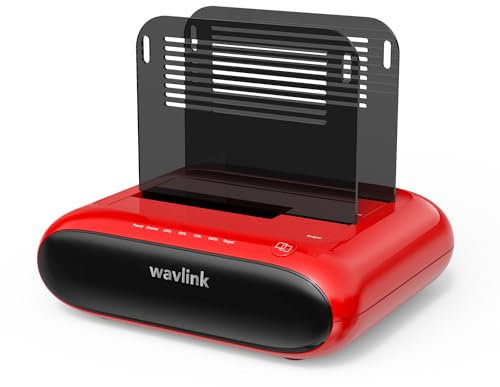 WAVLINK USB 3.0 to SATA I/II/III Dual Bay External Hard Drive Docking Station for 2.5/3.5 Inch HDD/SSD with Offline Clone Function, 5Gbps UASP SATA, 2x16TB
