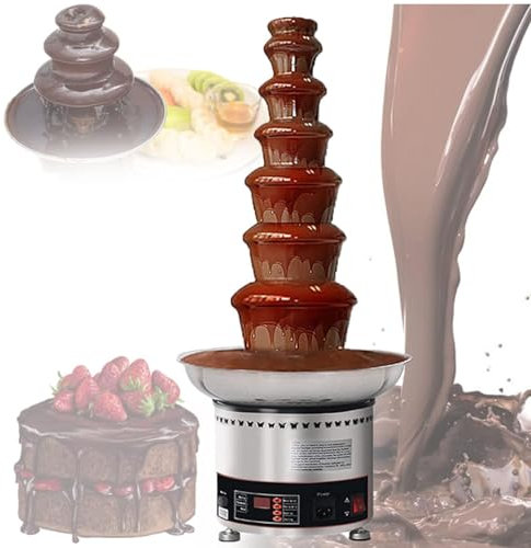 HQYMXYGEUR 4/5/6/7 Tier Chocolate Fountain,Commercial Large Fondue Sets,Electric Chocolate Fountain Machine Chocolate Fondue Set for Party Wedding and Birthday(7tiers)