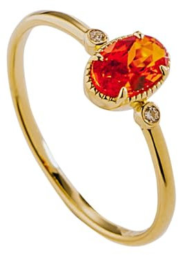 Bishilin Gold Ring mit Rubin Damen, Eheringe Gold 750 3 Steine mit Rubin und Diamant Trauringe Verlobungsringe Frauen Größe 55 (17.5)