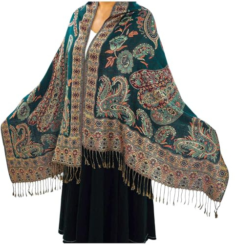 XINGSHUNFU Paisley Pashmina Rave Schal, indische Schal Wraps für Frauen Exotische Tücher Schals für Abendkleider