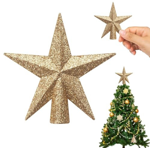 Mini Stella Albero di Natale, Puntale per Albero di Natale, 11 cm Alberos di Natalizia Topper, Decorazione per Natalizia Festa