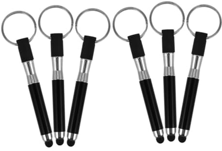 Sewroro 6stücke Kapazitiver Touch Pen Schlüsselanhänger Präziser Stylus Für Smartphones Und Tablets Robustes Metallgehäuse Praktischer Schlüsselring Kompatibel Für Kapazitive Touchscreens