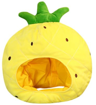 BCOATH Plüsch Ananas Kopfbedeckung Cartoon Hut Fruchtform Mütze Party Kostüm Foto Requisite für Halloween und Kostümpartys