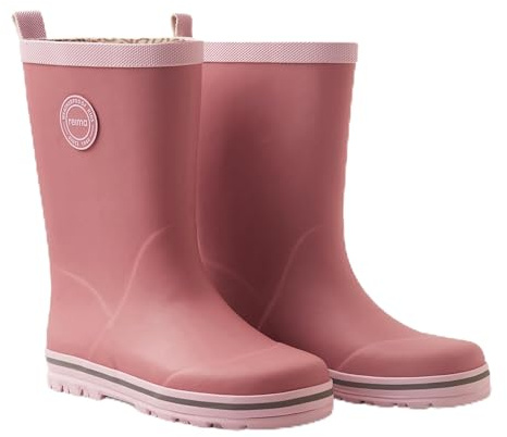 Reima - Taika Gummistiefel für Kinder - Wasserdichte Regenstiefel Kinder mit Baumwollfutter, flexibler Griffsohle, reflektierenden Details und Happy Fit-Einlegesohlen - Rose blush, 24