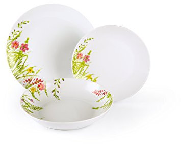 Excelsa Spring Garden Servizio Tavola, 18 Pezzi, Porcellana, Decorato, unità