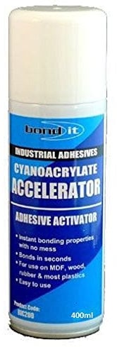 SUPER GLUE ACTIVATOR SPRAY 400ML TIN ACCELERATOR SPRAY CYANOACRYLATE SUPERGLUE FAST ADHESIVE BOND SET