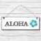 Aloha - Hibiskus Hawaii Dekoschild Türschild Wandschild aus Holz 10x30cm - Holzdeko Holzbild Deko Schild