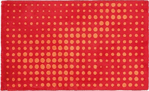 Egeria Dot Badematte 60x100 cm, Rot, Weiches Badmatte, Badteppich rutschfest Waschbar, saugfähiges, langlebiges Badezimmerteppich für Komfort und Stil