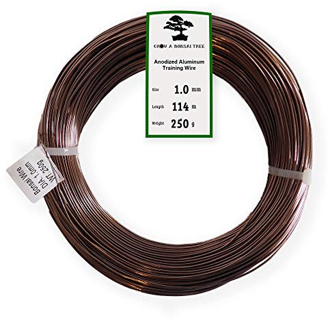 Grow A Bonsai Tree Eloxiertes Aluminium 1,0mm Bonsai Draht 250g große Rolle (375 Feet) - (1,0mm, Braun)