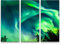 Eau Zone Wandbild auf Leinwand 130x90cmcm Nordlichter im Himmel
