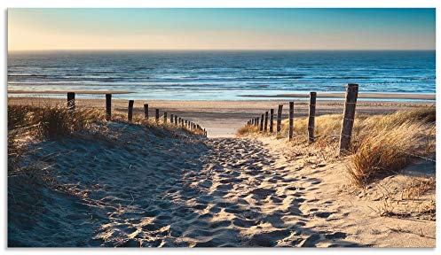 ARTland Spritzschutz Küchenrückwand aus Alu für Küche Herd Spüle 90x50 cm (BxH) mit Motiv Natur Strand Meer Weg Nordsee Sonne Gräser Dünenn Maritim T9IP